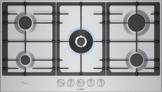 PCR9A5I90 Bosch Series 6, Gas hob, 90 cm, Stainless steel