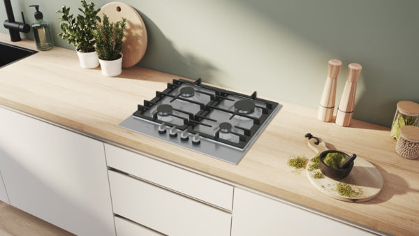 PCP6A5I90 Series 6, Gas hob, 60 cm, Stainless steel Bosch