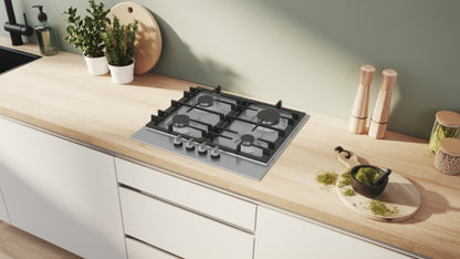 PCP6A5I90 Series 6, Gas hob, 60 cm, Stainless steel Bosch