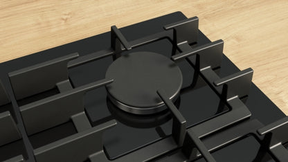 PPP6A6I40 Bosch Series 6, Gas hob, 60 cm, Tempered glass, Black