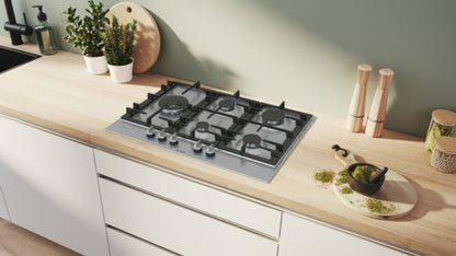 PCS7A5I90 Bosch Series 6, Gas hob, 75 cm, Stainless steel