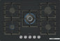PPQ7A6I40 Bosch Series 6, Gas hob, 75 cm, Tempered glass, Black