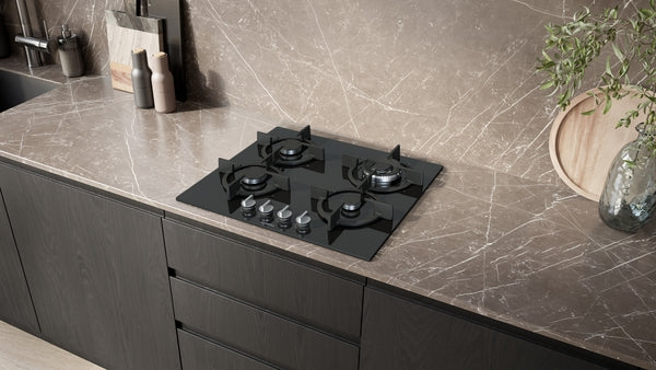 EP6A6HI10 Siemens iQ500, Gas hob, 60 cm, Tempered glass, Black