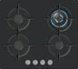 EP6A6HI10 Siemens iQ500, Gas hob, 60 cm, Tempered glass, Black