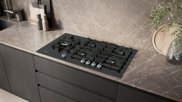 ER9A6SH40 Siemens iQ700, Gas hob, 90 cm, Tempered glass, Black