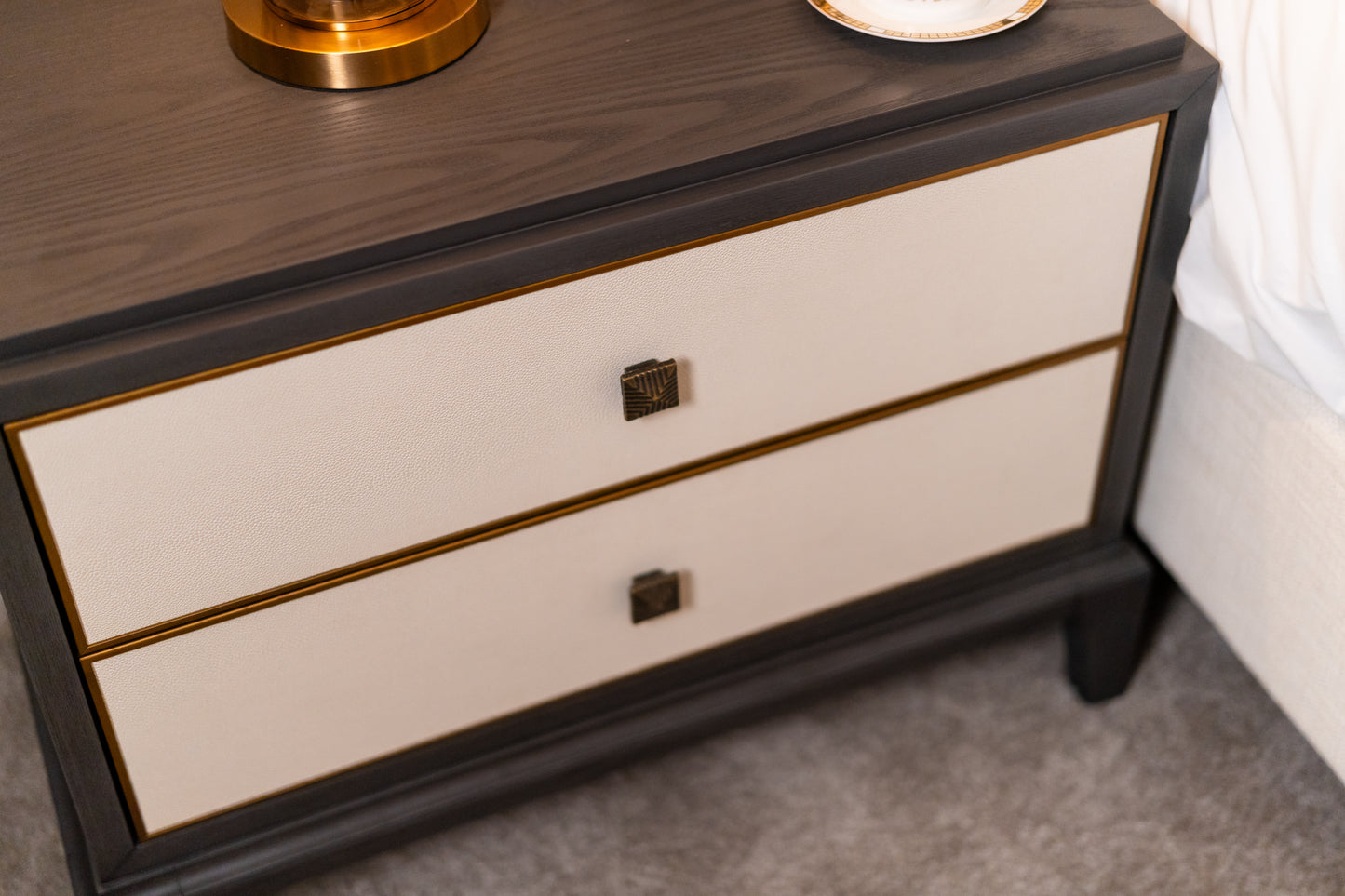 Monaco 2 Drawer Bedside Table