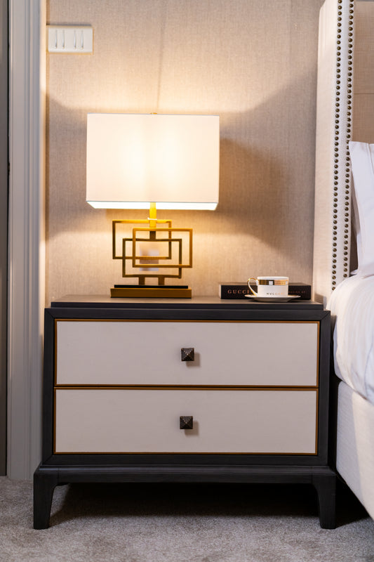 Monaco 2 Drawer Bedside Table